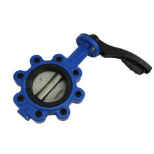 Bundor Ductile iron cast iron stainless steel carbon steel handle manual operated lug type butterfly valve